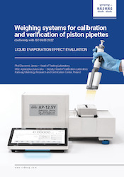 Weighing systems for calibration  and verification of piston pipettes