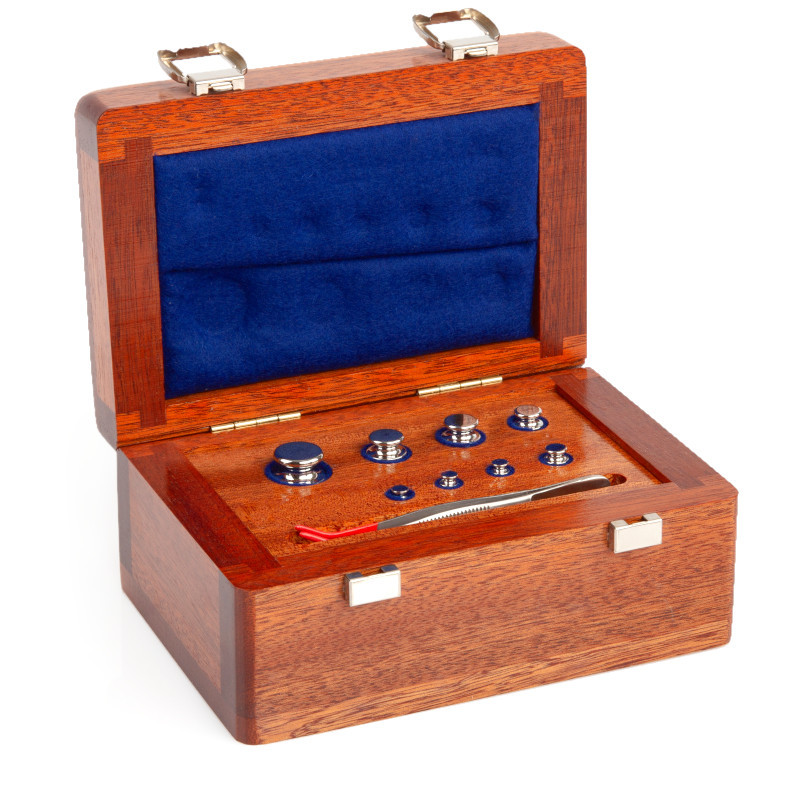 Knob weights, Set (1 g - 50 g), Wooden Box