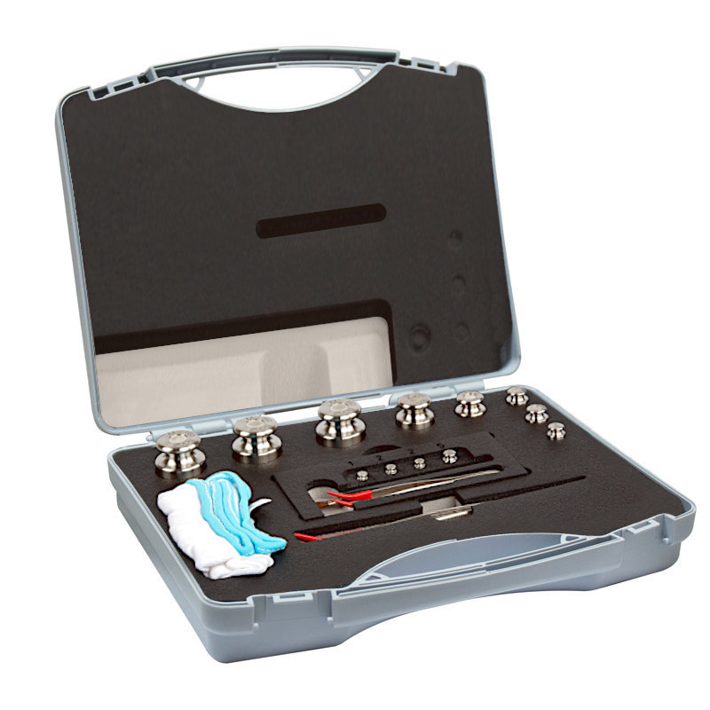 F1 Mass Standard - Knob Weights With Adjustment Chamber, Set (1 g - 100 g), Plastic Box