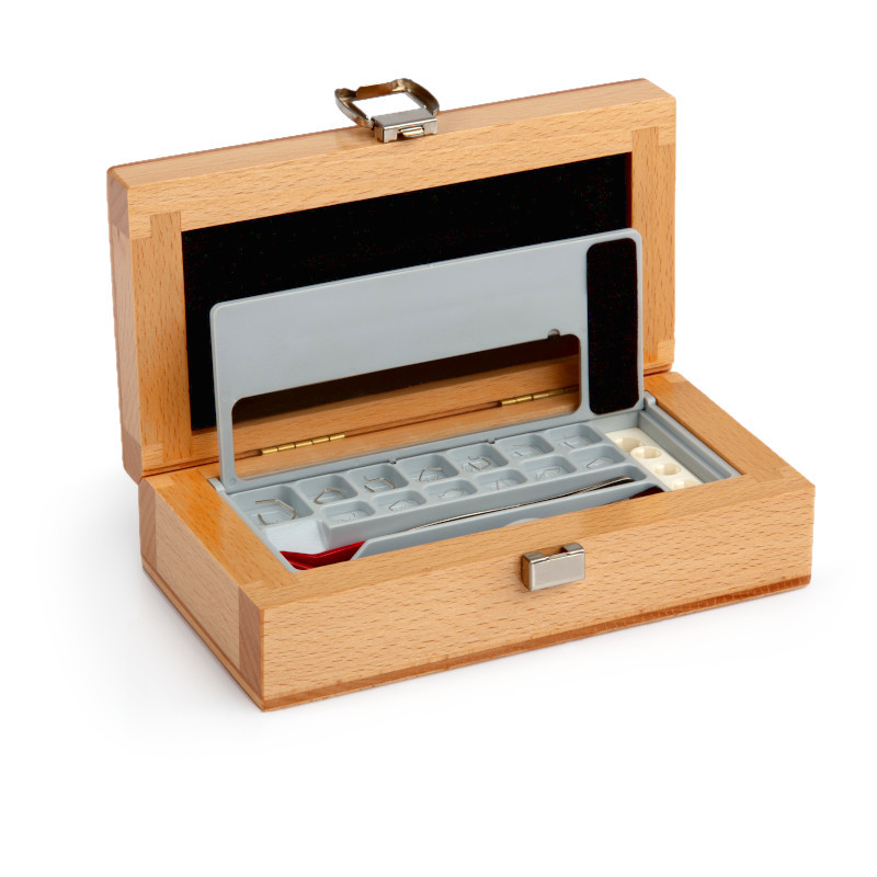 Stainless Steel Sires, Set (1 mg - 500 mg), Wooden Box