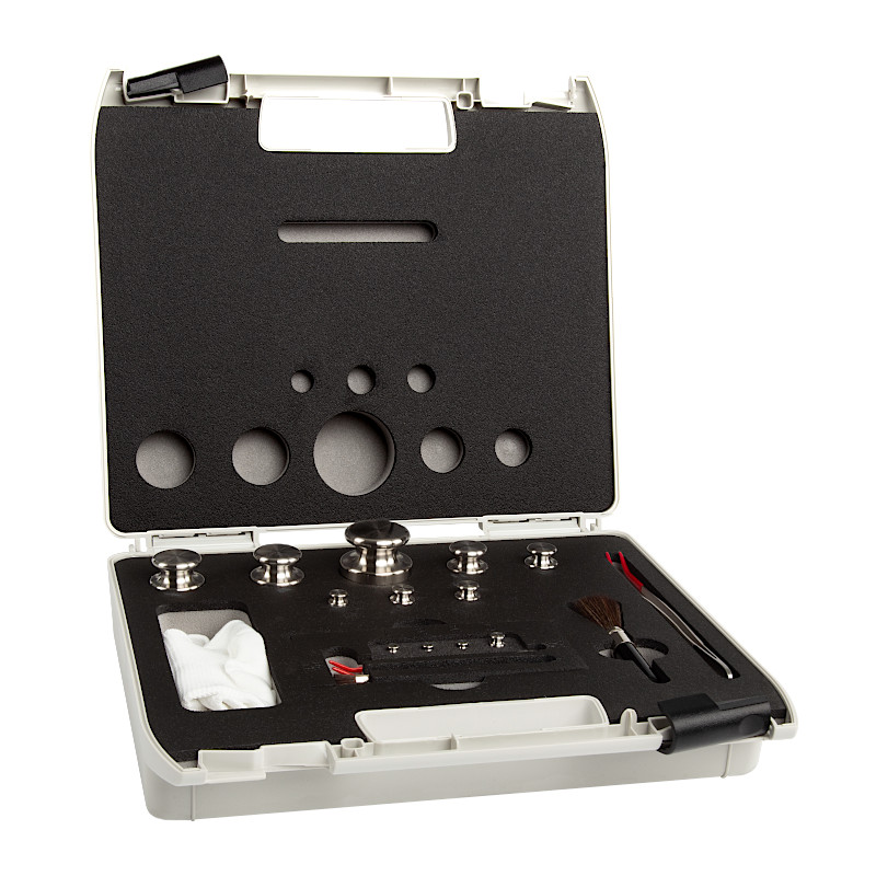 F2 Mass Standard - Knob Weights With Adjustment Chamber, Set (1 g - 500 g), Plastic Box