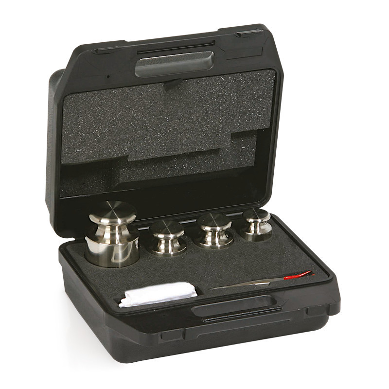 F2 Mass Standard - Knob Weights With Adjustment Chamber, Set (1 kg - 5 kg), Plastic Box