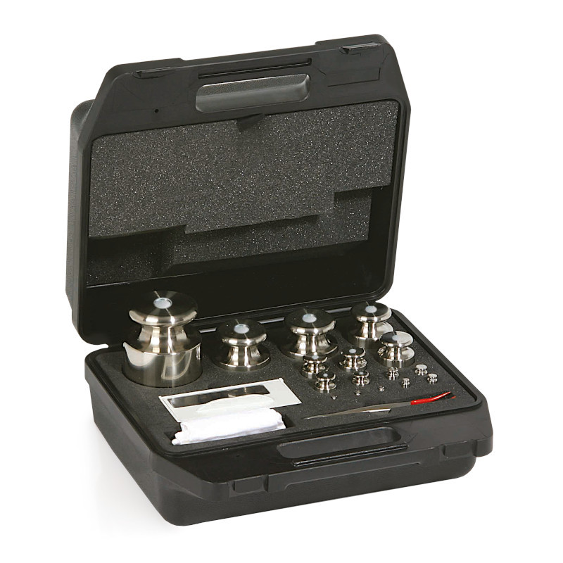 F1 Mass Standard - Knob Weights With Adjustment Chamber, Set (1 mg - 10 kg), Plastic Box